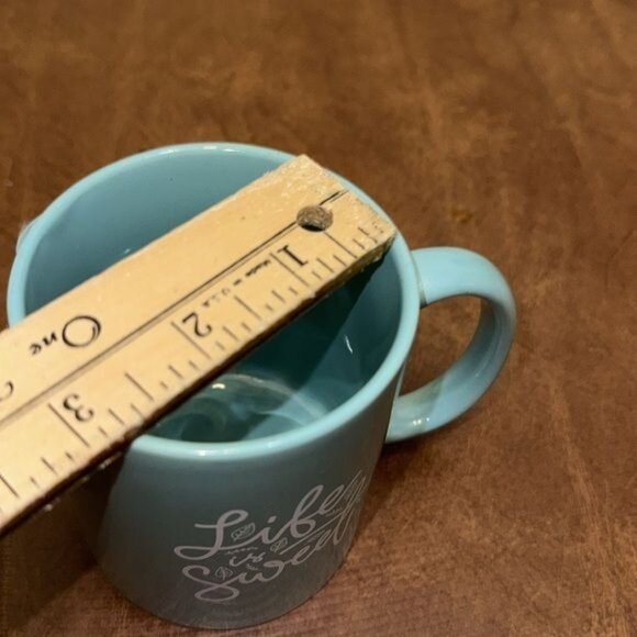 "Life Is Sweet" Blue Stoneware Mug By Modern Gourmet Foods - Picture 4 of 5